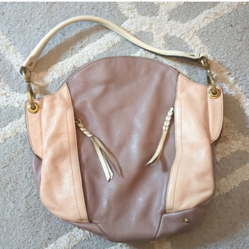 orYANY Danielle Hobo Beige and Brown Leather Shoulder Bag